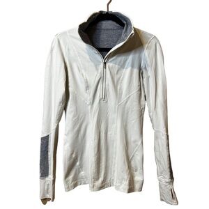 Lululemon Athletica White Grey Half ZIP Pullover 6